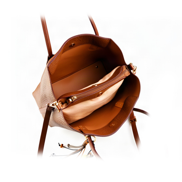 lady's bag synthetic leather brown 0163280