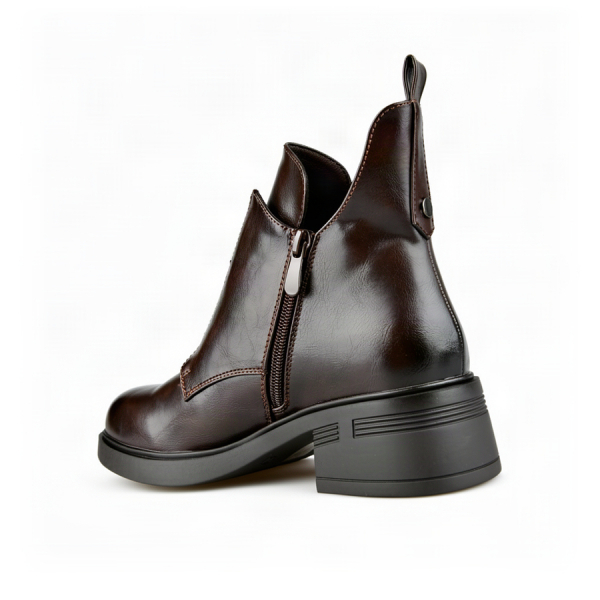 lady's boots synthetic leather dark brown 0162809