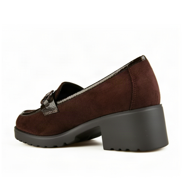 pantofi damă textil/piele ecologică maro 0162901