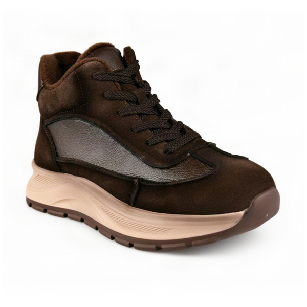 botine damă piele naturală maro închis 0162867