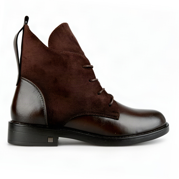 botine damă textil/piele ecologică maro 0162907