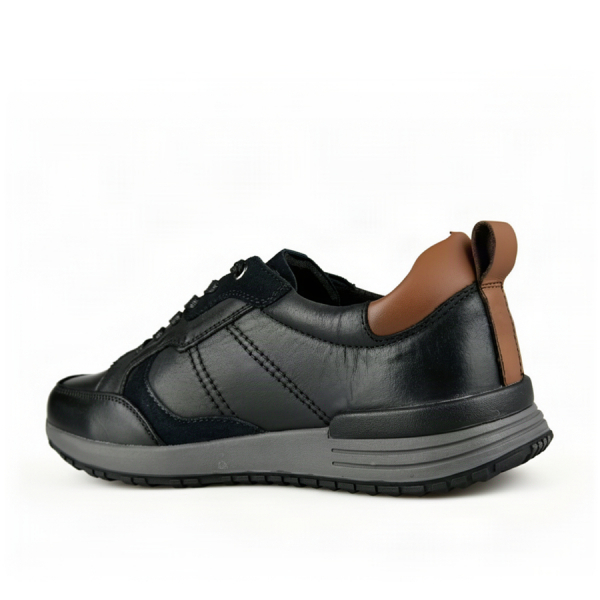 adidași bărbați piele naturală negru 0162961