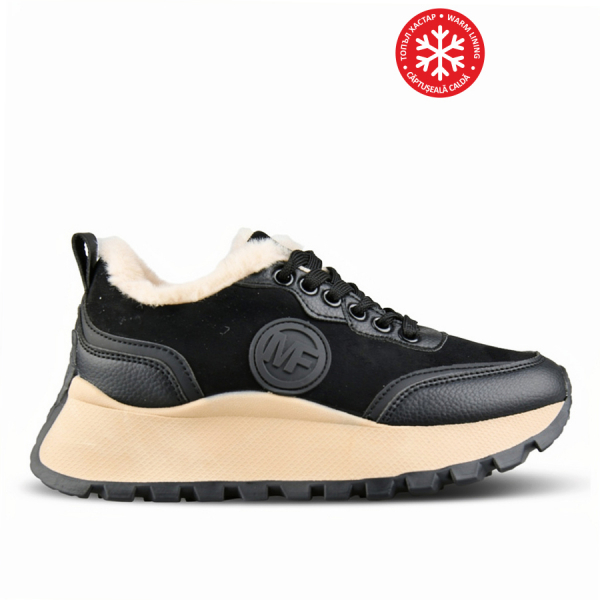 adidași damă textil/piele ecologică negru