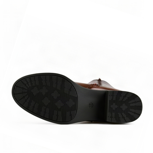 cizme damă piele ecologică/textil maro 0162921