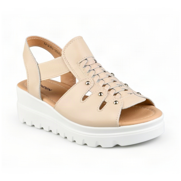 lady's sandals genuin leather beige 0163740