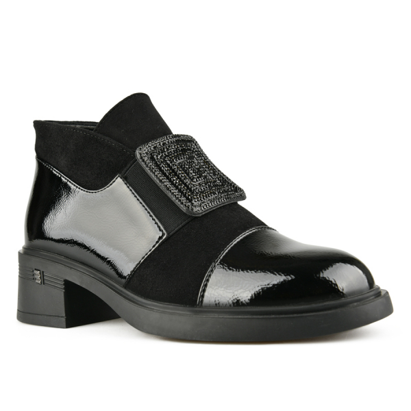 botine damă piele ecologică/textil negru 0162928