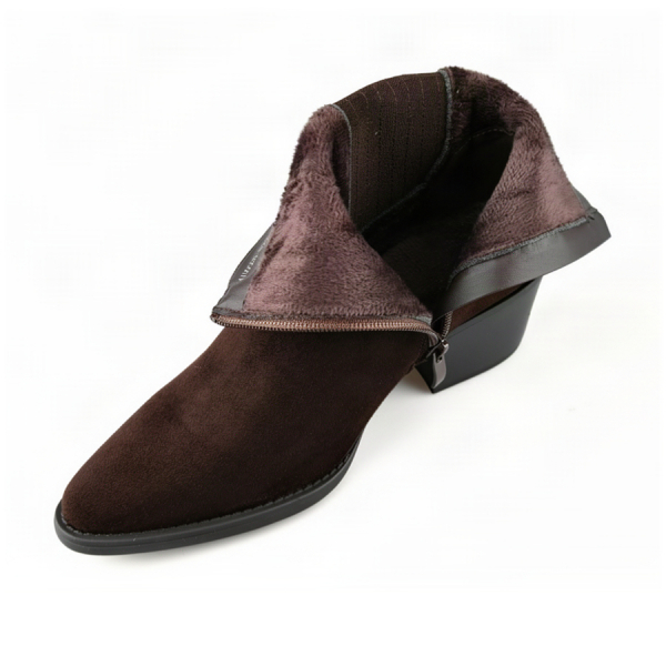 botine damă textil maro 0163225