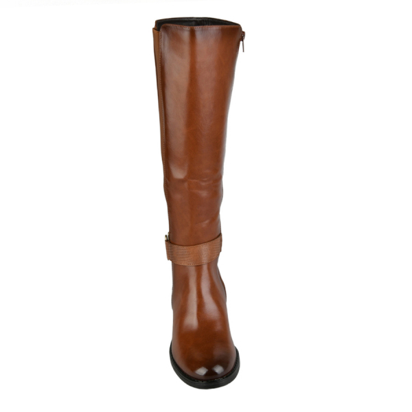 cizme damă piele ecologică/textil maro 0162921