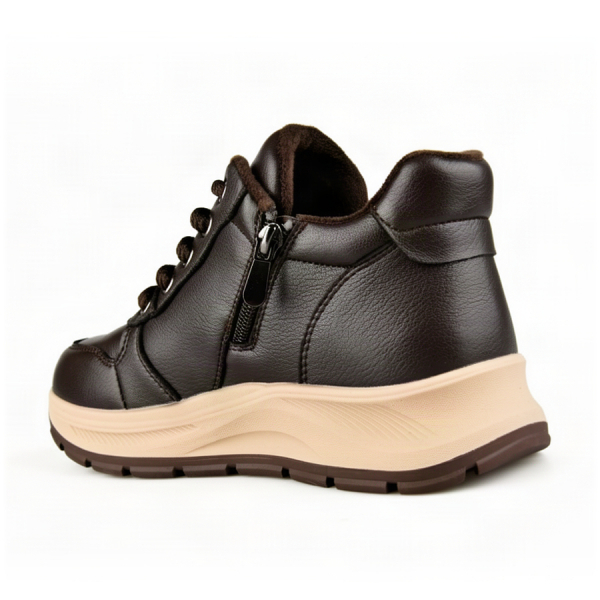 botine damă piele naturală maro închis 0162869