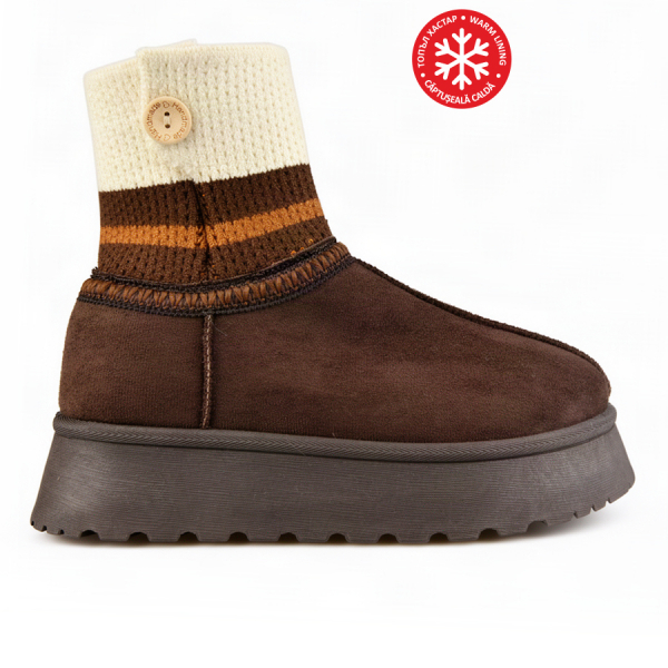 lady's boots textiles brown