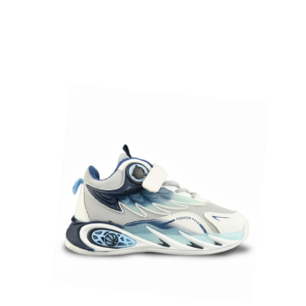 kids sneakers eco leather/textile grey/blue