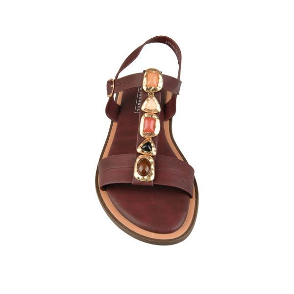 lady's sandals synthetic leather bordeaux 0161151