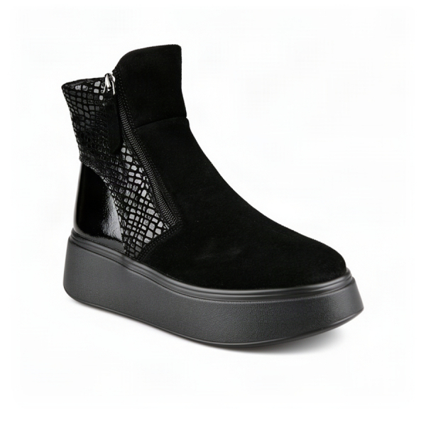 botine damă piele naturală negru 0163415