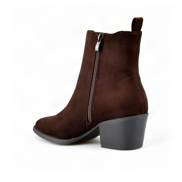 botine damă textil maro 0163225