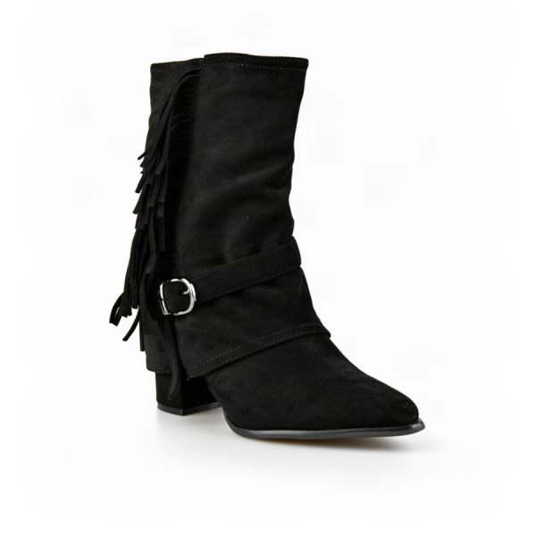 botine damă textil negru 0162832