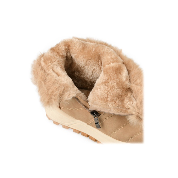 botine damă piele ecologică/textil maro deschis 0162297