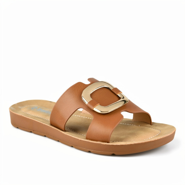 lady's slippers synthetic leather brown
