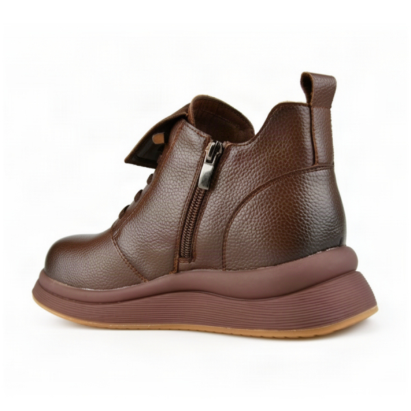 botine damă piele naturală maro închis 0162859