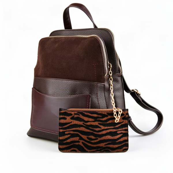 rucsac damă piele naturală/piele ecologică maro 0163164