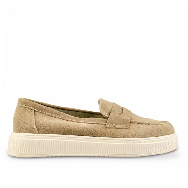 lady's shoes genuin leather beige