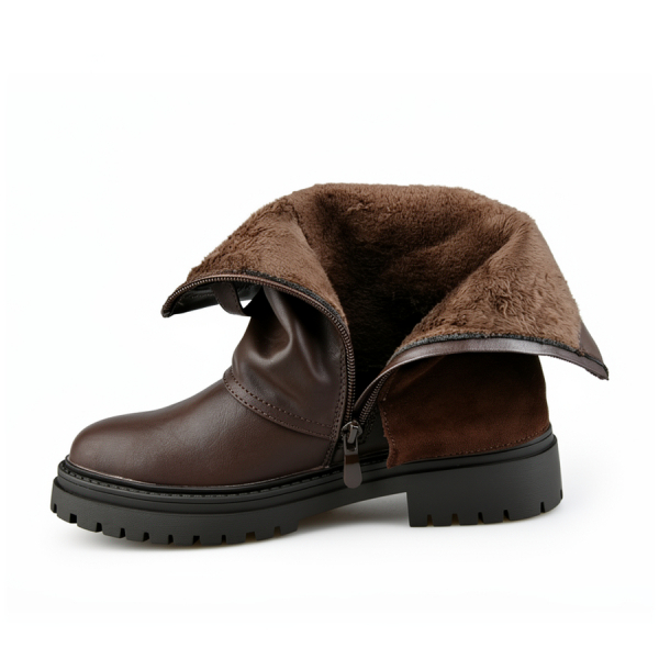 lady's boots eco leather/textile brown 0162776