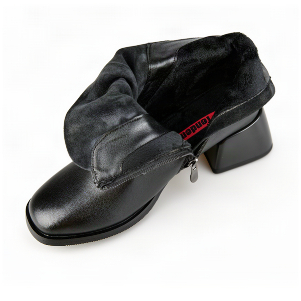 lady's boots genuin leather black 0162642