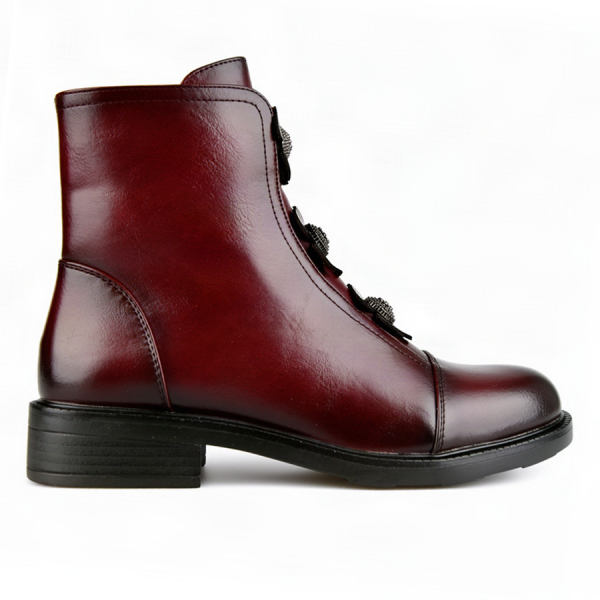 botine damă piele ecologică bordo 0162911