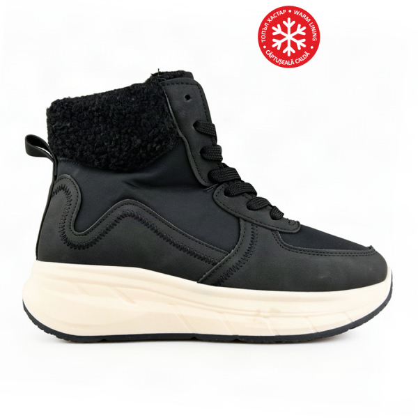 lady's boots eco leather/textile black