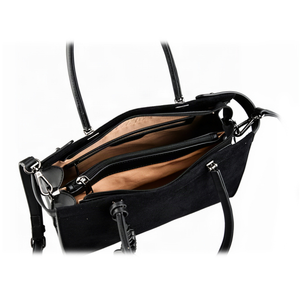 lady's bag synthetic leather/textile black 0163269