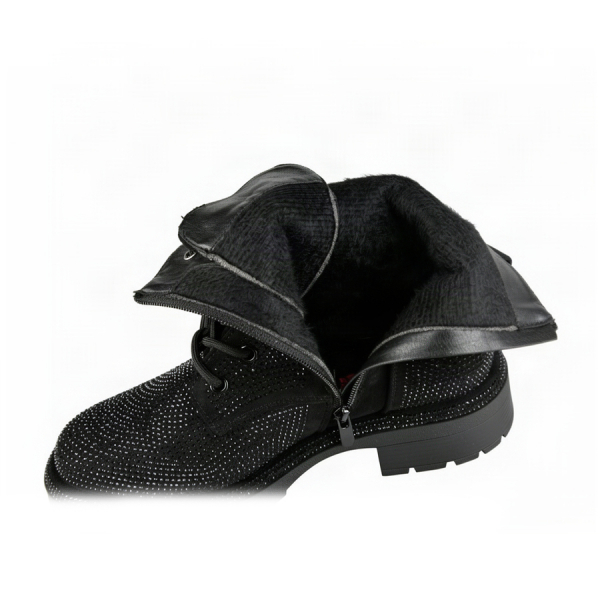 botine damă textil negru 0162445