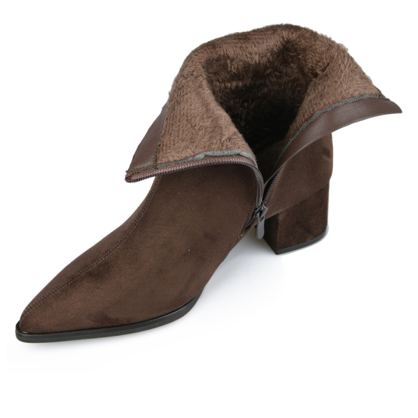 botine damă textil maro 0162524