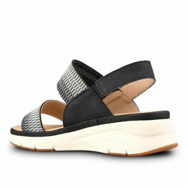 lady's sandals eco leather/textile black 0160691