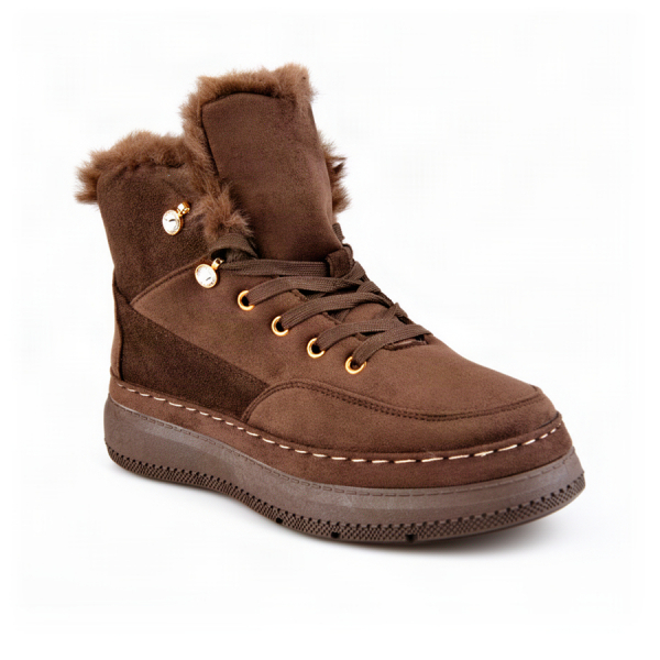 lady's boots textiles brown 0162346