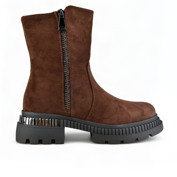 lady's boots textiles brown