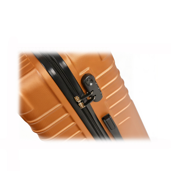 small suitcase ABS plastic brown 0163681