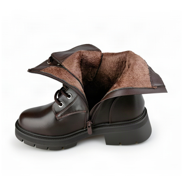 lady's boots synthetic leather dark brown 0162421