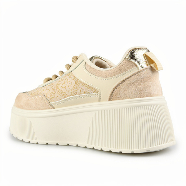 adidași damă textil/piele ecologică bej 0162711