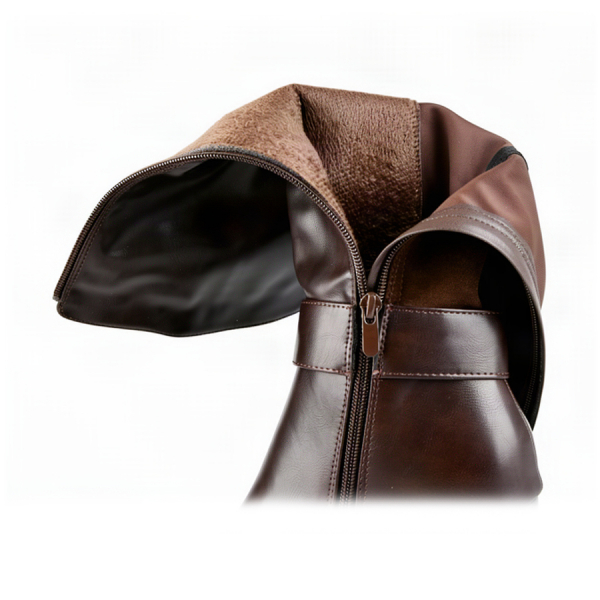cizme damă piele ecologică/textil maro 0162506