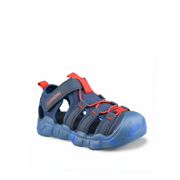 sandale copii piele ecologică/textil albastru închis 0161794