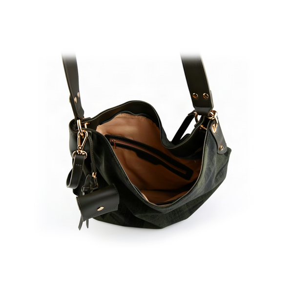 lady's bag synthetic leather/textile green 0163288