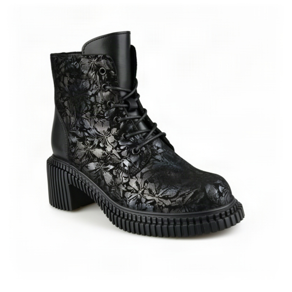 botine damă piele naturală negru 0163417