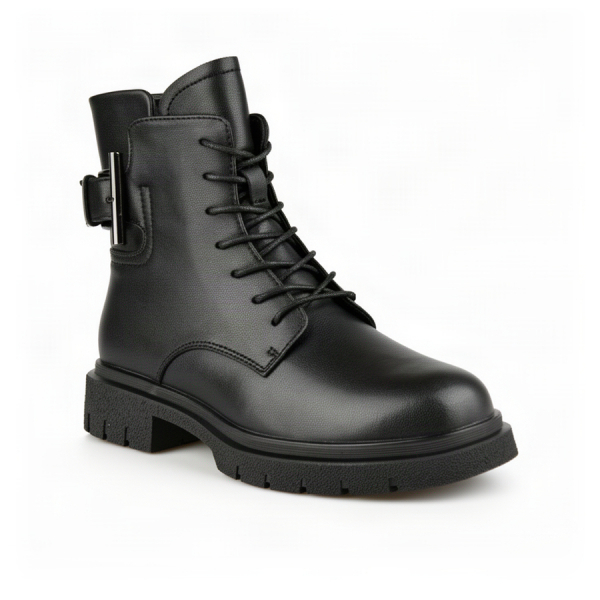 lady's boots genuin leather black 0162666