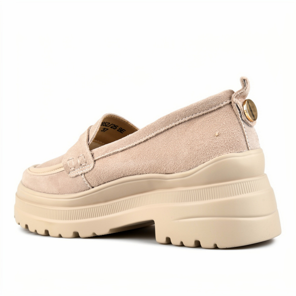 lady's shoes genuin leather beige 0161994
