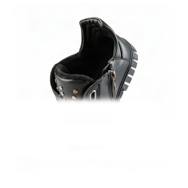 botine damă piele naturală negru 0163056