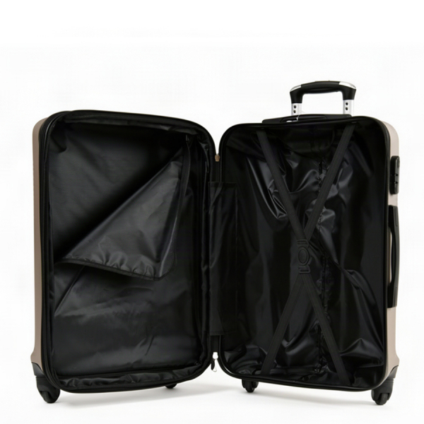 medium suitcase ABS plastic beige 0163697