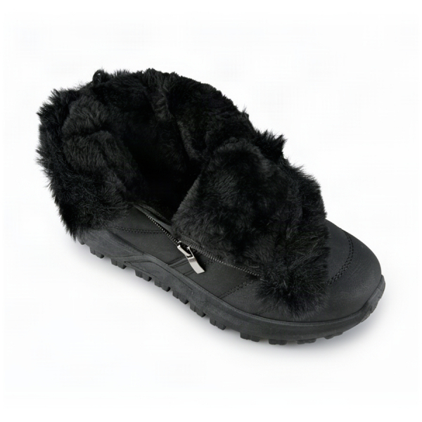 botine damă piele ecologică/textil negru 0162305