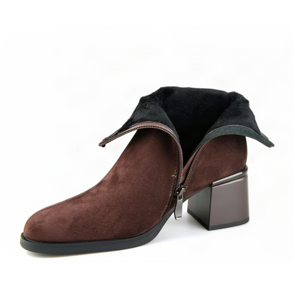 botine damă textil maro 0163401