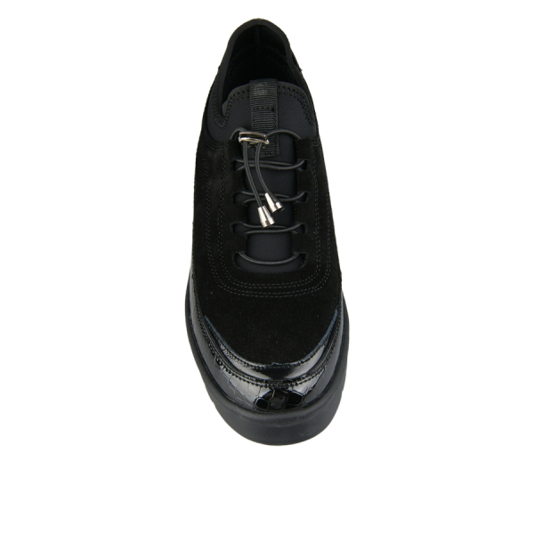 pantofi damă piele naturală/textil negru 0163079