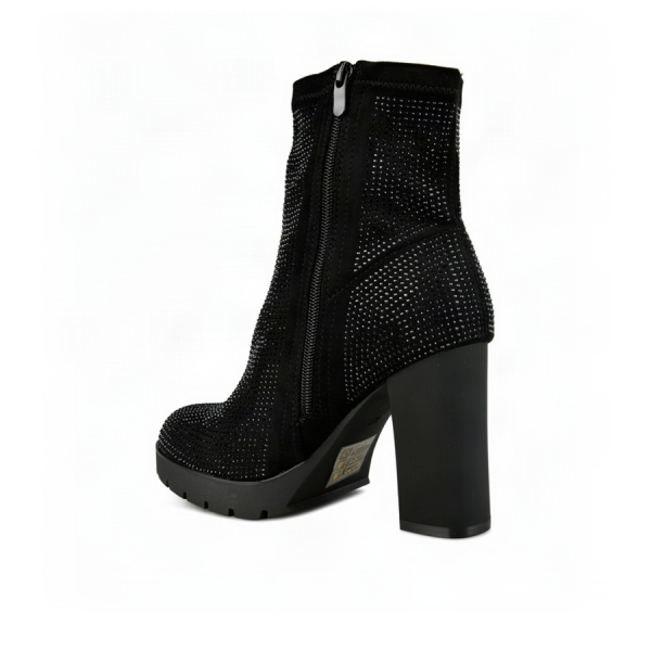 botine damă textil negru 0162492