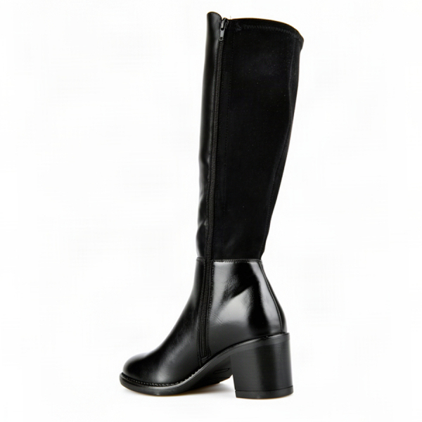 cizme damă piele ecologică/textil negru 0162926